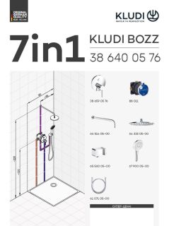 Душевой комплект Kludi Bozz 386710576 со смесителем хром